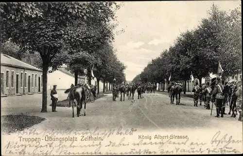 Ak Zeithain in Sachsen, Truppenübungsplatz, König Albert Straße