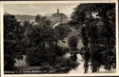 Ak Sohland an der Spree in Sachsen, Rathaus, Spree