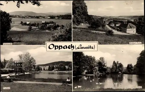 Ak Oppach Lausitz, Ortsteil Picka, Freibad, Schulteich