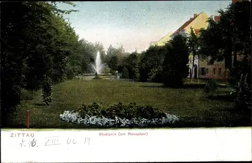 Ak Zittau in Sachsen, Stadtpark, Am Rossplatz