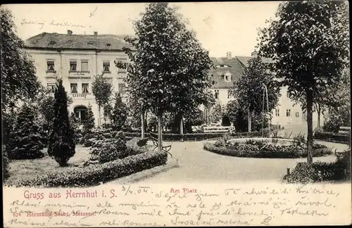 Ak Herrnhut in Sachsen, Platz