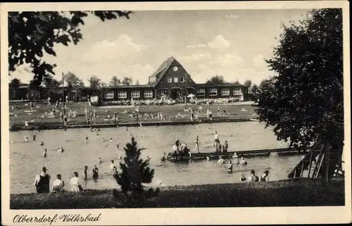 Ak Olbersdorf in Sachsen, Volksbad, Badegäste