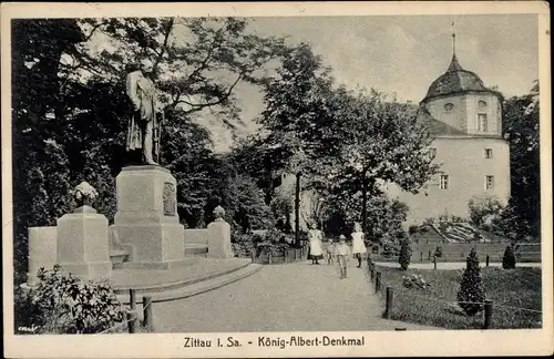 Ak Zittau in Sachsen, König Albert Denkmal