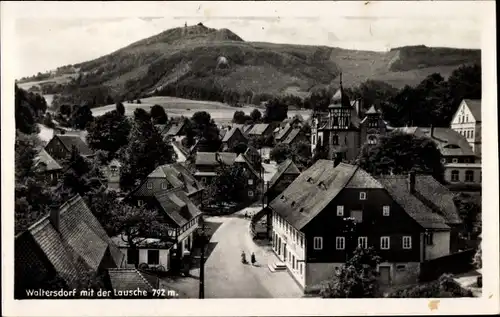 Ak Waltersdorf Großschönau in Sachsen, Teilansicht, Lausche, Vogelschau