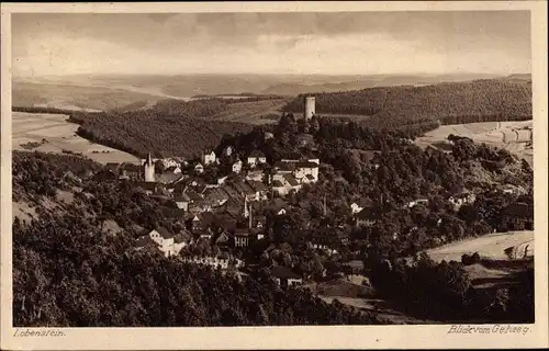 Ak Lobenstein in Thüringen,Panorama, Burg