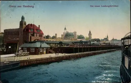 Ak Hamburg Mitte Altstadt, Neue Landungsbrücke