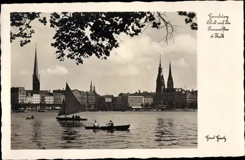 Ak Hamburg Mitte Altstadt, Panorama, Binnenalster