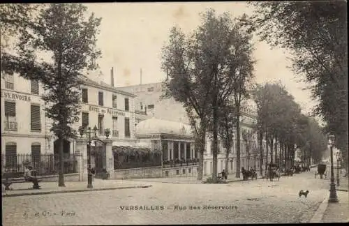 Ak Versailles Yvelines, Rue des Reservoirs, Hotel des Reservoirs
