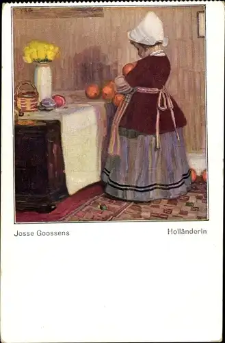 Künstler Ak Goossens, Josse, Holländerin, niederländische Tracht, Klasings Monatshefte