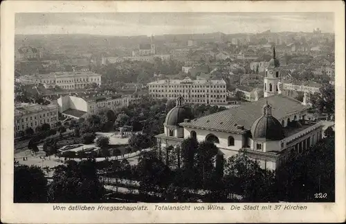 Ak Vilnius Wilna Litauen, Totalansicht der Ortschaft, östl. Kriegsschauplatz, I WK