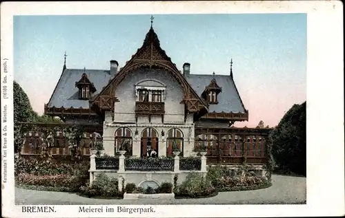 Leuchtfenster Ak Hansestadt Bremen, Meierei im Bürgerpark, Golden Windows