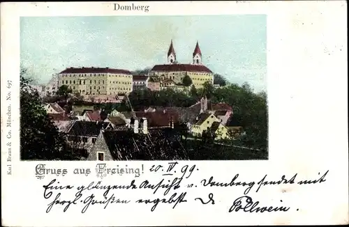 Ak Freising in Oberbayern, Blick auf den Ort, Domberg