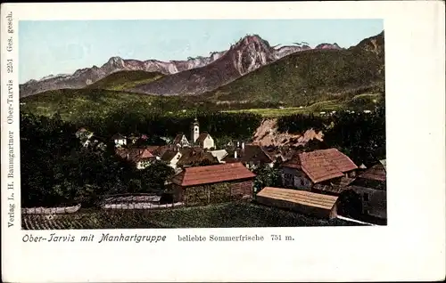 Ak Tarvisio Tarvis Friuli, Blick auf den Ort mit Manhartgruppe