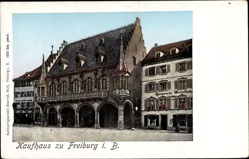 Leuchtfenster Ak Freiburg im Breisgau, Kaufhaus, Himmels Weinstube, Golden Windows