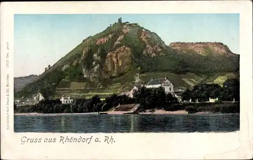 Leuchtfenster Ak Rhöndorf Bad Honnef am Rhein, Blick auf den Ort