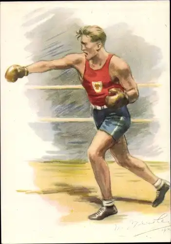 Künstler Ak Tschechoslowakischer Boxer, Olympia, Tschechoslowakische Olympia Auswahl