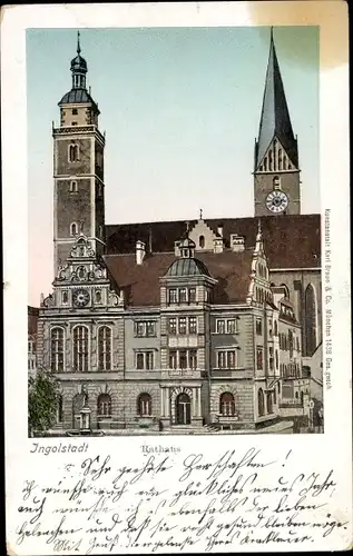 Leuchtfenster Ak Ingolstadt an der Donau Oberbayern, Rathaus, Golden Windows