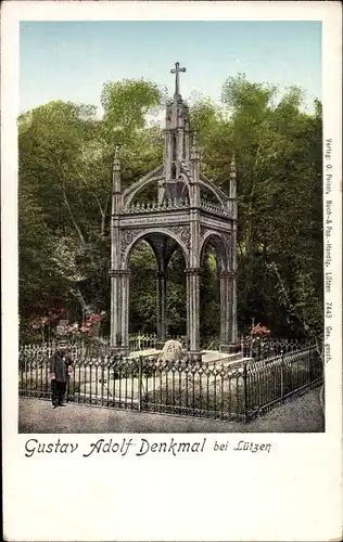 Ak Lützen im Burgenlandkreis, Gustav Adolf Denkmal
