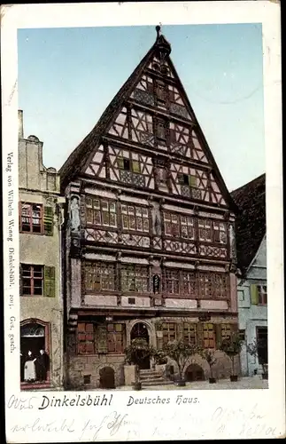 Leuchtfenster Ak Dinkelsbühl in Mittelfranken, Deutsches Haus, Golden Windows