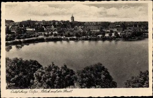 Ak Szczytno Ortelsburg Ostpreußen, Blick auf den Ort