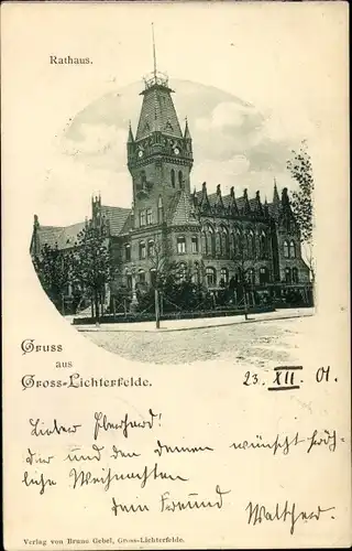 Ak Berlin Steglitz Groß Lichterfelde, Rathaus