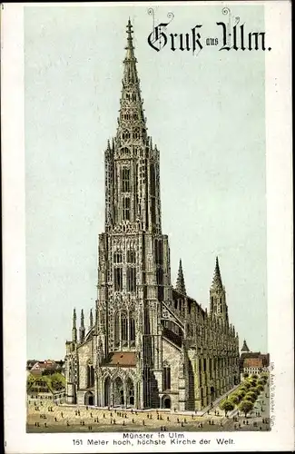 Litho Ulm an der Donau Baden Württemberg, Münster