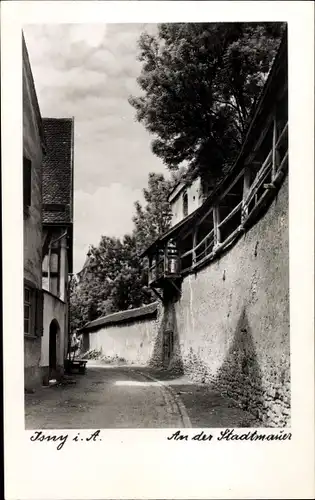 Ak Isny im Allgäu, Partie an der Stadtmauer