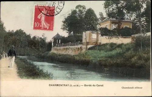 Ak Charmentray Seine et Marne, Bords du Canal