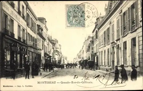 Ak Montereau Seine et Marne, Grande Rue du Gatinais, Imprimerie