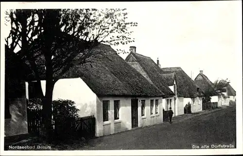 Ak Nordseebad Büsum, Die alte Dorfstraße