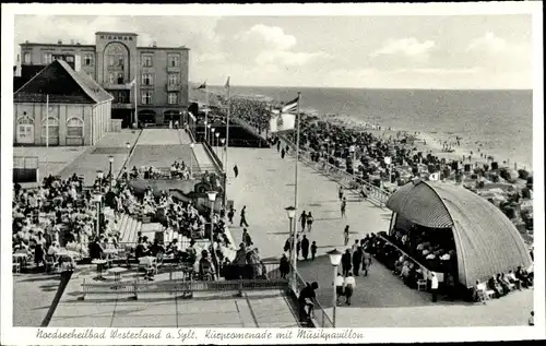 Ak Westerland auf Sylt, Kurpromenade, Musikpavillon