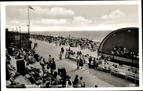 Ak Westerland auf Sylt, Promenade, Musikpavillon