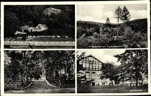 Ak Bad Essen in Niedersachsen, Altes Berghaus Dieckmann, Bergwald, Aussichtsturm, Gartenanlage