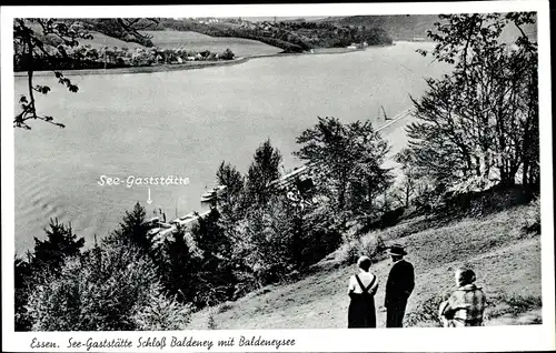 Ak Baldeney Essen im Ruhrgebiet, See Gaststätte Schloss Baldeney, Baldeneysee