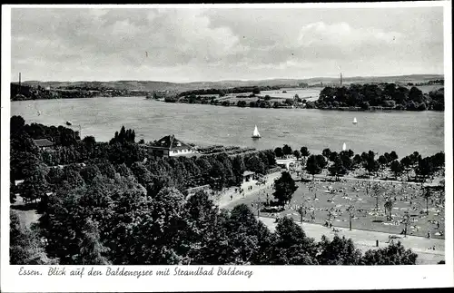 Ak Baldeney Essen im Ruhrgebiet, Baldeneysee, Strandbad