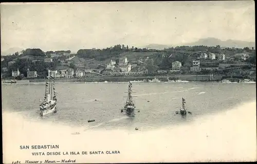 Ak Donostia San Sebastian Baskenland, Vista desde la Isla de Santa Clara