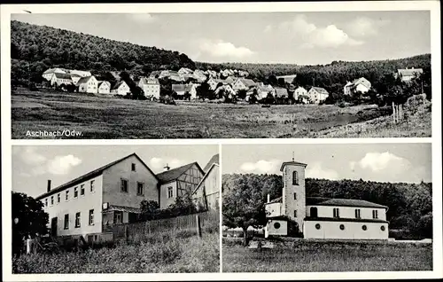 Ak Aschbach Wald Michelbach im Odenwald, Panorama, Gaststätte Zur Waldlust