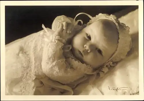 Ak Prinzessin Beatrix der Niederlande, Portrait als Baby 1938