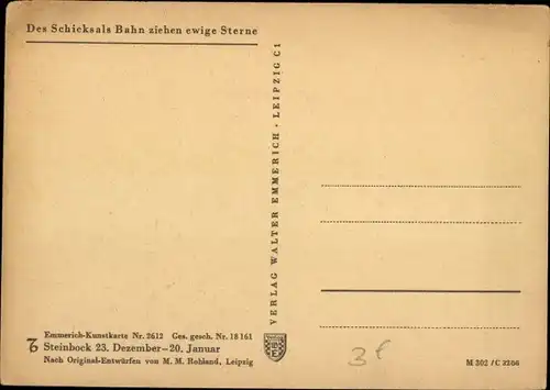 Künstler Ak Rohland, M. M., Sternzeichen Steinbock, Capricornus, 22. Dezember bis 20. Januar