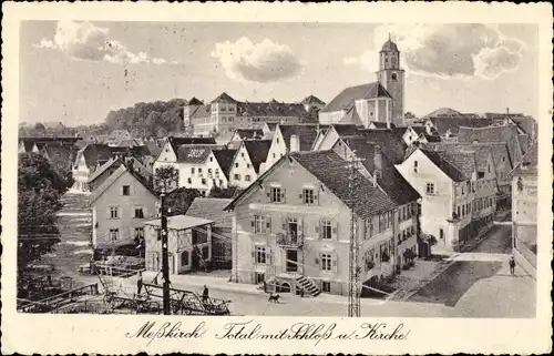 Ak Messkirch in der Schwäbischen Alb, Totale, Schloss, Kirche