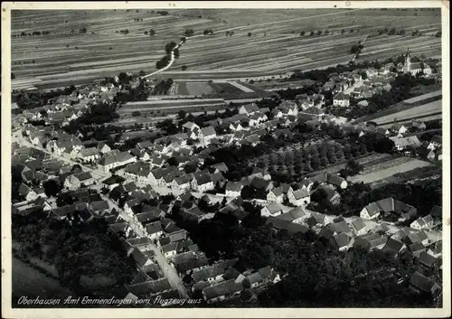 Ak Oberhausen Rheinhausen im Breisgau, Fliegeraufnahme