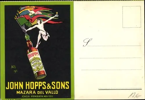 Künstler Ak Il Marsala classico, James Hopps and Son, Mazara del Vallo, Reklame