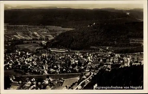 Ak Nagold im Schwarzwald, Blick auf den Ort, Fliegeraufnahme