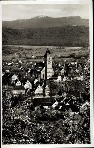 Ak Nürtingen am Neckar, Totalansicht der Ortschaft, Kirche