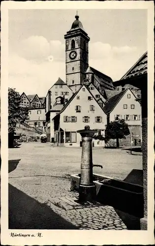 Ak Nürtingen am Neckar, Marktplatz, Kirche, Tränke
