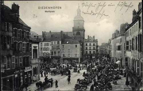 Ak Thionville Diedenhofen Lothringen Moselle, Marktplatz