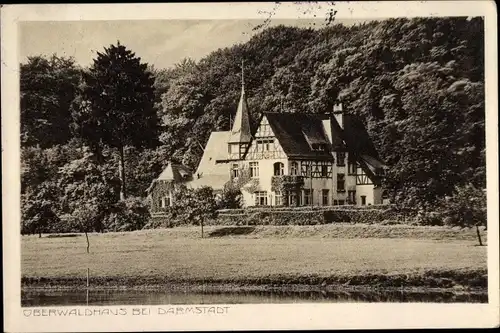 Ak Darmstadt, Gasthaus Oberwaldhaus, Waldgebiet