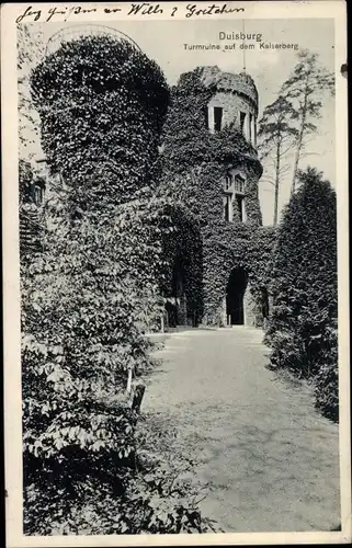 Ak Duisburg im Ruhrgebiet, Turmruine auf dem Kaiserberg