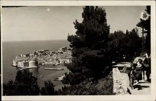 Foto Ak Ragusa Dubrovnik Kroatien, Fernblick zum Ort
