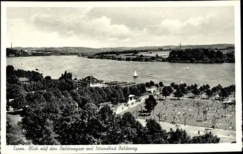 Ak Baldeney Essen im Ruhrgebiet, Baldeneysee, Strandbad